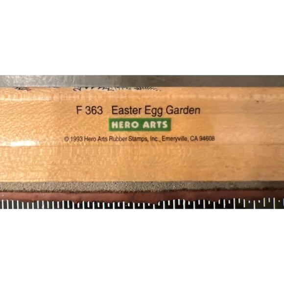 Hero Arts Easter Egg Garden Wood Mounted Rubber Stamp F363 Floral Spring - Picture 3 of 4